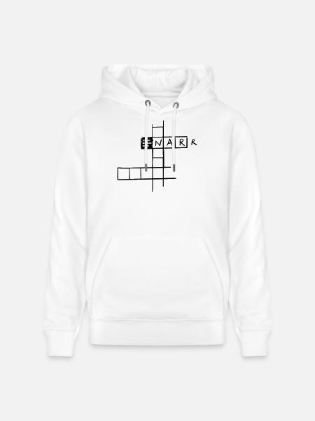 Lunatic with 3 letters - Stanley/Stella CRUISER Unisex Organic Hoodie - white