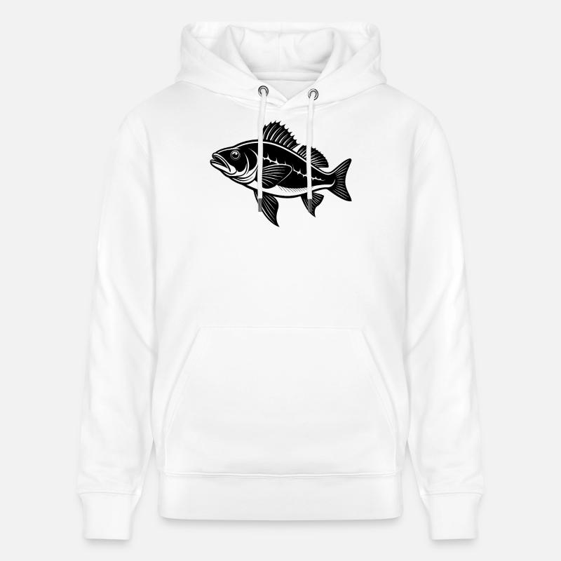 Poisson doré jaune - Sweat à capuche bio CRUISER Stanley/Stella Unisexe - blanc