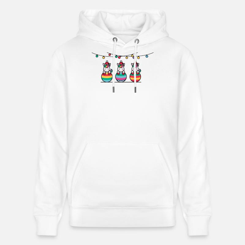 3 Einhörner Weihnachtskugeln Freunde - Stanley/Stella Unisex Bio-Hoodie CRUISER  - Weiß