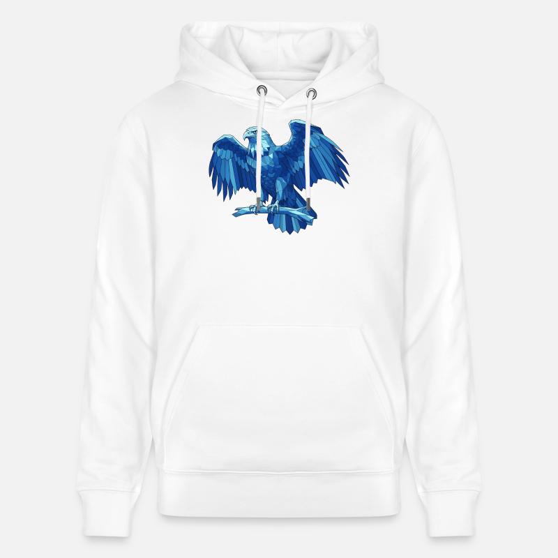 Aigle bleu géométrique avec épée - Sweat à capuche bio CRUISER Stanley/Stella Unisexe - blanc