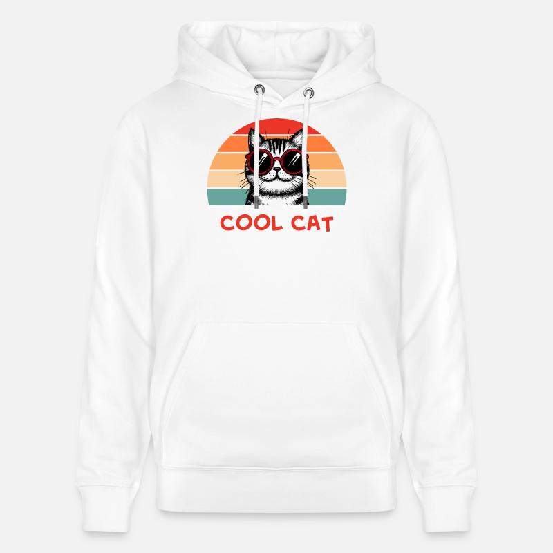 Cool cat 2 - Sweat à capuche bio CRUISER Stanley/Stella Unisexe - blanc