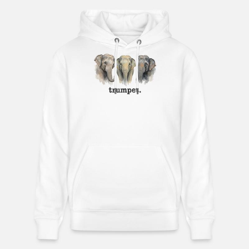 Trompette d’éléphant Amusé drôle d’éléphants Tromp - Sweat à capuche bio CRUISER Stanley/Stella Unisexe - blanc