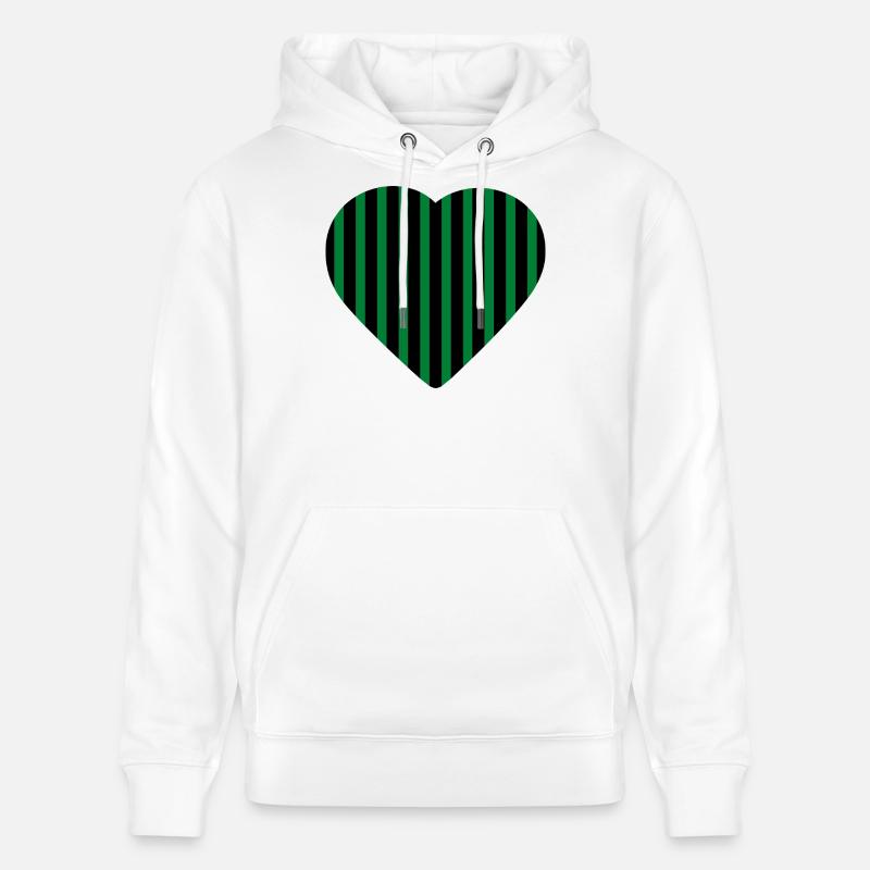 Cœur rayé vert contre noir vert-noir - Sweat à capuche bio CRUISER Stanley/Stella Unisexe - blanc