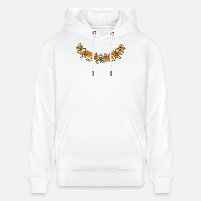 Vrille de fleur - Sweat à capuche bio CRUISER Stanley/Stella Unisexe - blanc