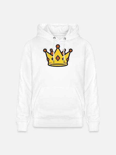 Golden King Crown Jewels Vector - Stanley/Stella CRUISER Unisex Organic Hoodie - white
