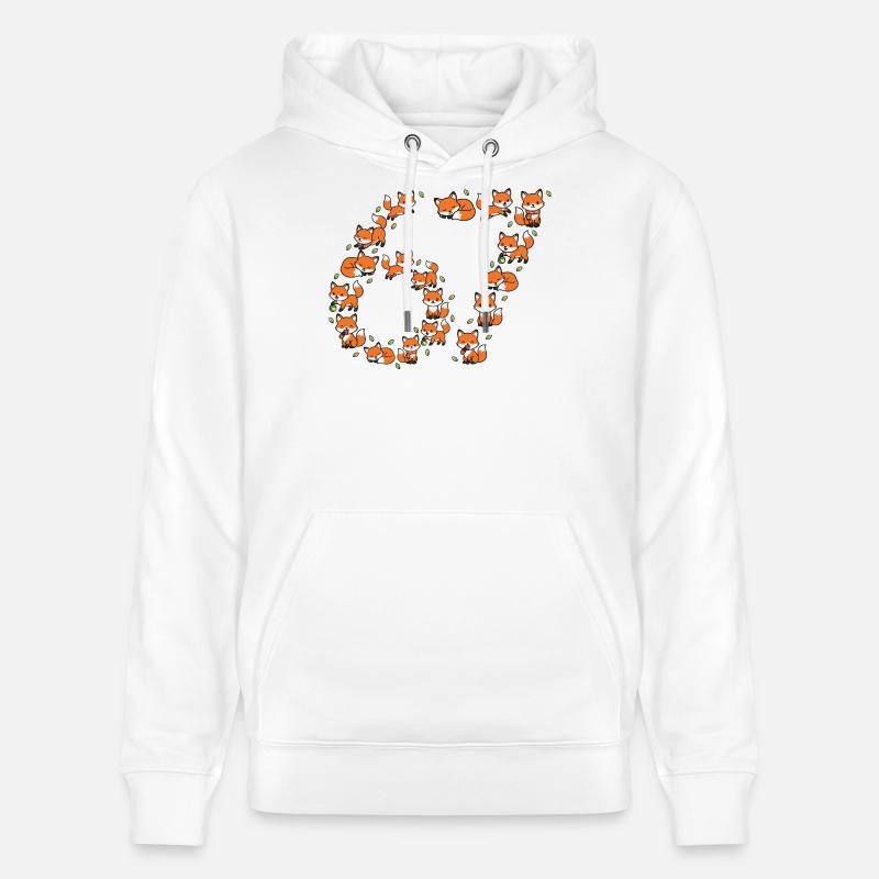 Fox Ring Pattern 67 Meme - Stanley/Stella CRUISER Unisex Organic Hoodie - white