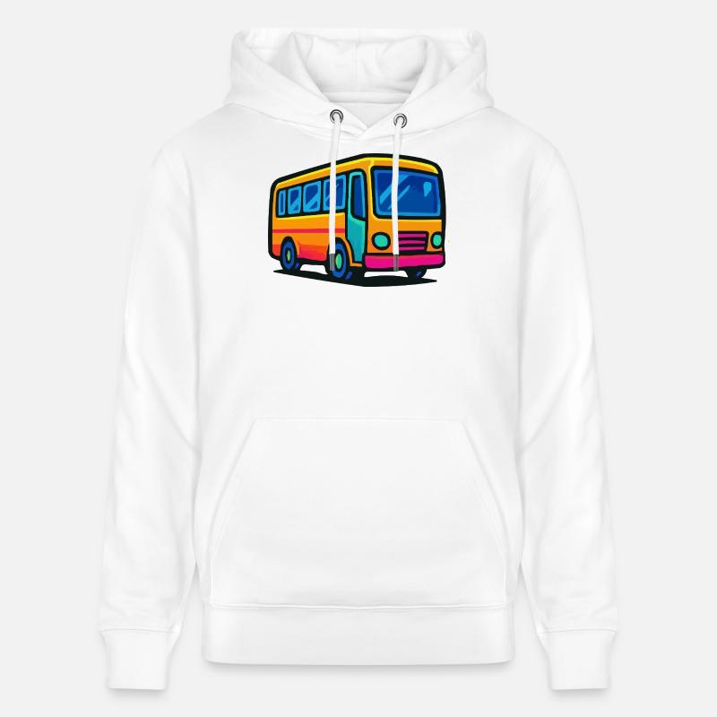 Illustration de bus de comics - Sweat à capuche bio CRUISER Stanley/Stella Unisexe - blanc