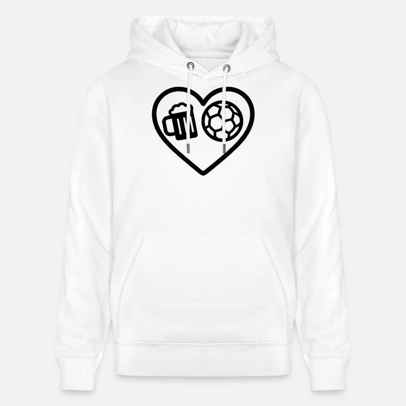 Bière de handball Heart - Sweat à capuche bio CRUISER Stanley/Stella Unisexe - blanc