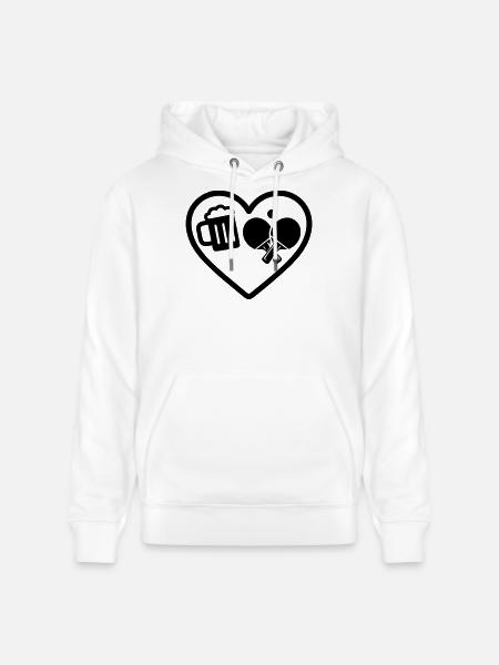 Heart Beer Tischtennis-Humor - Stanley/Stella Unisex Bio-Hoodie CRUISER - Weiß