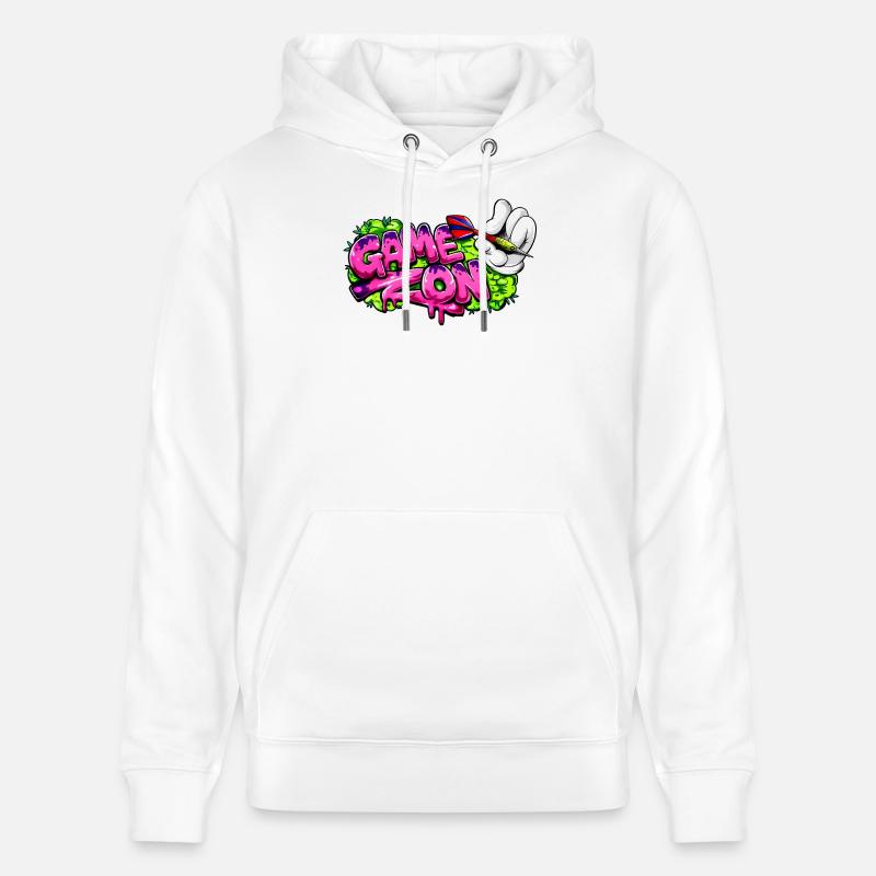 Fléchettes, fléchettes, jeu sur le graffiti - Sweat à capuche bio CRUISER Stanley/Stella Unisexe - blanc