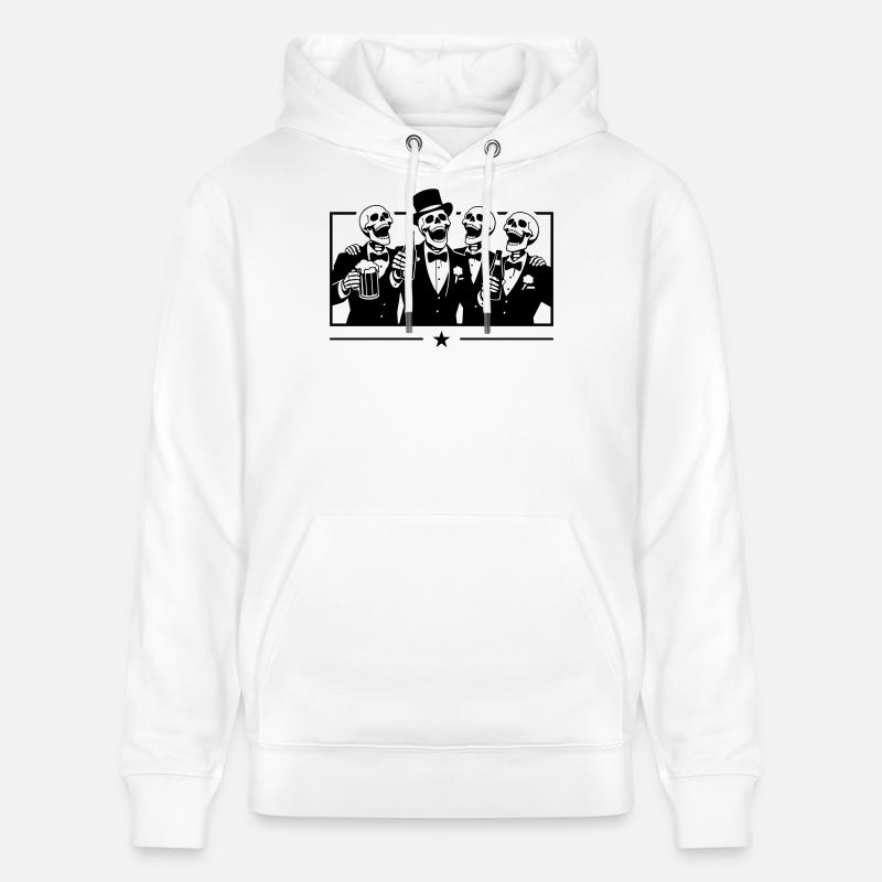 Squelette du Marié de l’équipe - Sweat à capuche bio CRUISER Stanley/Stella Unisexe - blanc