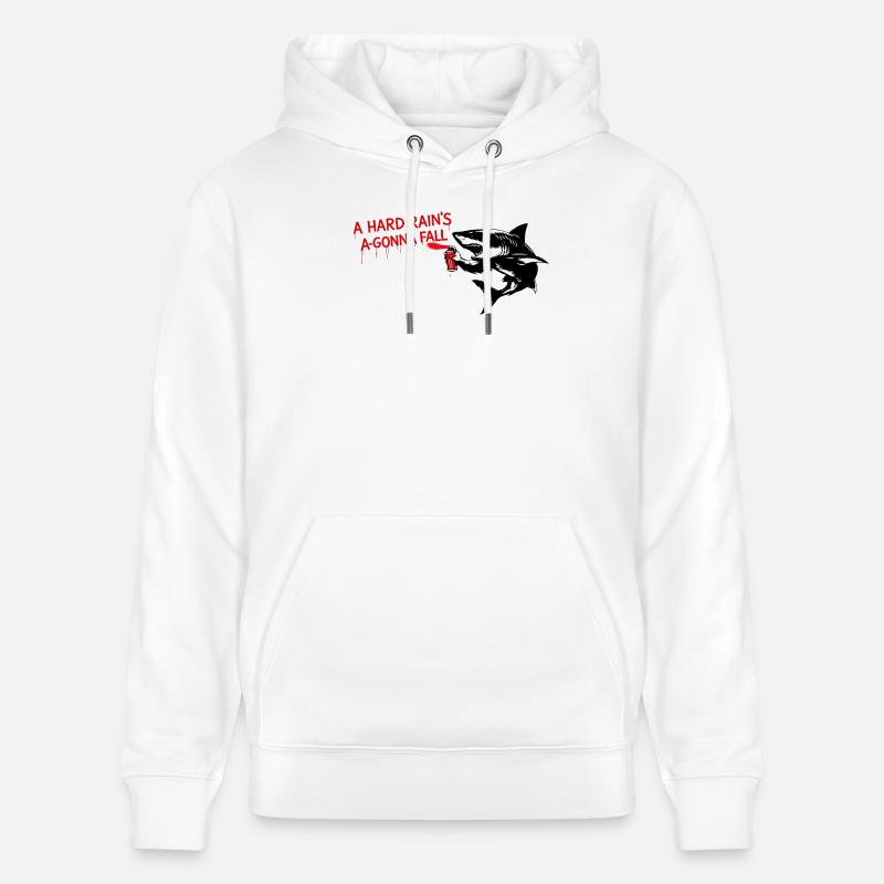 Requin graffiti avec des lettres rouges - Sweat à capuche bio CRUISER Stanley/Stella Unisexe - blanc
