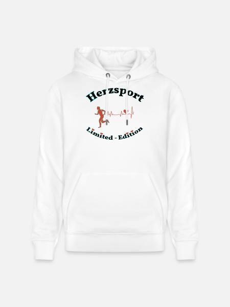 Herzsport - Stanley/Stella Unisex Bio-Hoodie CRUISER  - Weiß