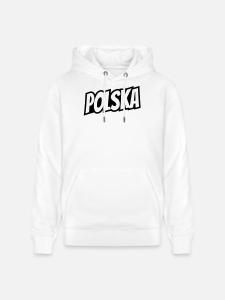 Polska - Poland Lettering - Stanley/Stella CRUISER Unisex Organic Hoodie - white