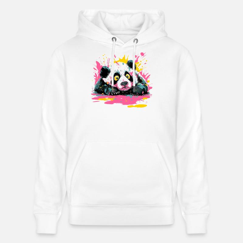Panda Splash Peinture Pop Art Splash - Sweat à capuche bio CRUISER Stanley/Stella Unisexe - blanc