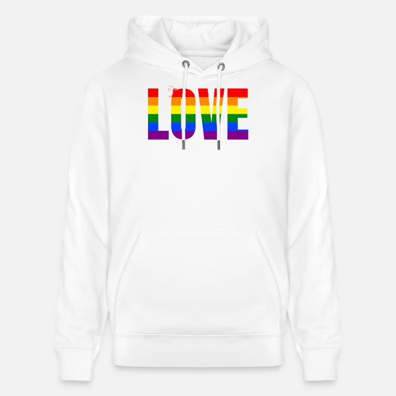 LOVE Rainbow Statement – Bold Equality Message - Stanley/Stella Unisex Bio-Hoodie CRUISER  - Weiß