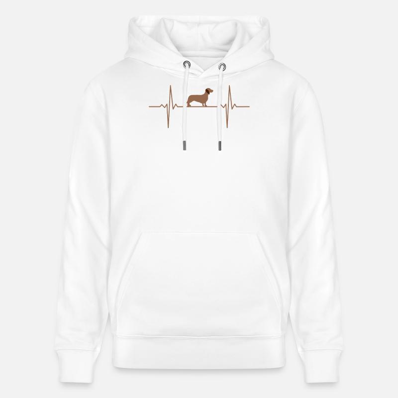 Teckel Chien Battement de cœur Teckel - Sweat à capuche bio CRUISER Stanley/Stella Unisexe - blanc