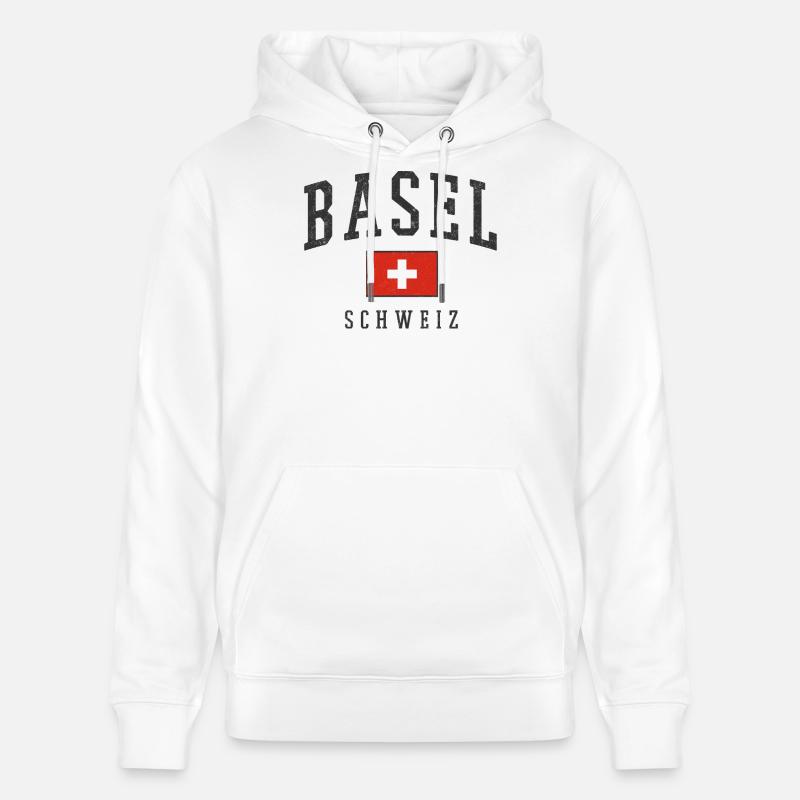 Bâle Suisse Design avec drapeau - Sweat à capuche bio CRUISER Stanley/Stella Unisexe - blanc