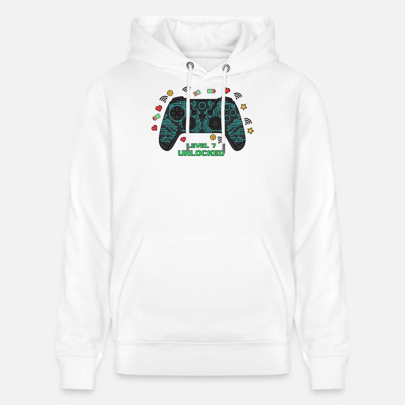 Level 7 Unlocked Gamer Controller - Stanley/Stella Unisex Bio-Hoodie CRUISER  - Weiß