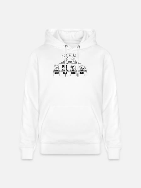 Quiz Dog Line Art - Stanley/Stella CRUISER Unisex Organic Hoodie - white