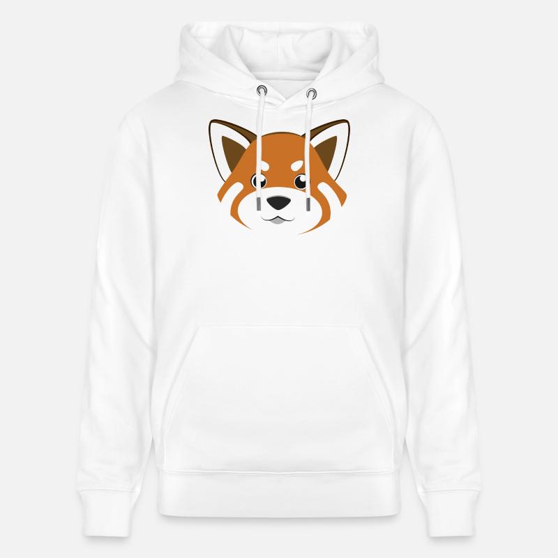 Costume drôle d’animal DIY avec visage de panda roux mignon - Sweat à capuche bio CRUISER Stanley/Stella Unisexe - blanc