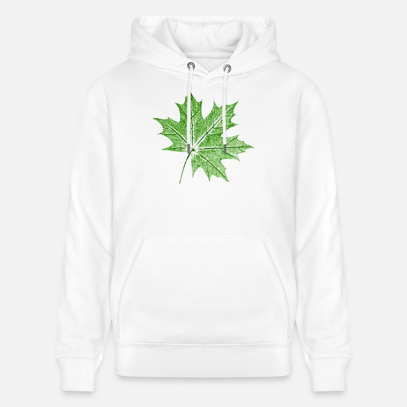 Érable feuillu / Feuille d’érable - Sweat à capuche bio CRUISER Stanley/Stella Unisexe - blanc