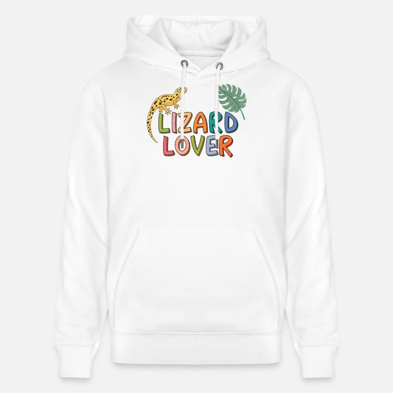 Lizard Lover Couleurs - Sweat à capuche bio CRUISER Stanley/Stella Unisexe - blanc