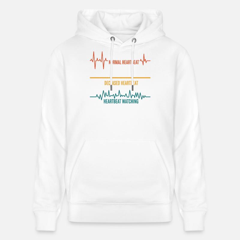 Variations du battement cardiaque Pression - Sweat à capuche bio CRUISER Stanley/Stella Unisexe - blanc