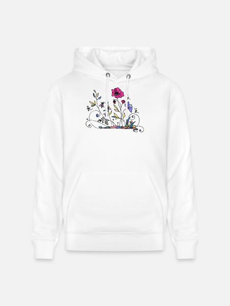 Fleur - Sweat à capuche bio CRUISER Stanley/Stella Unisexe - blanc