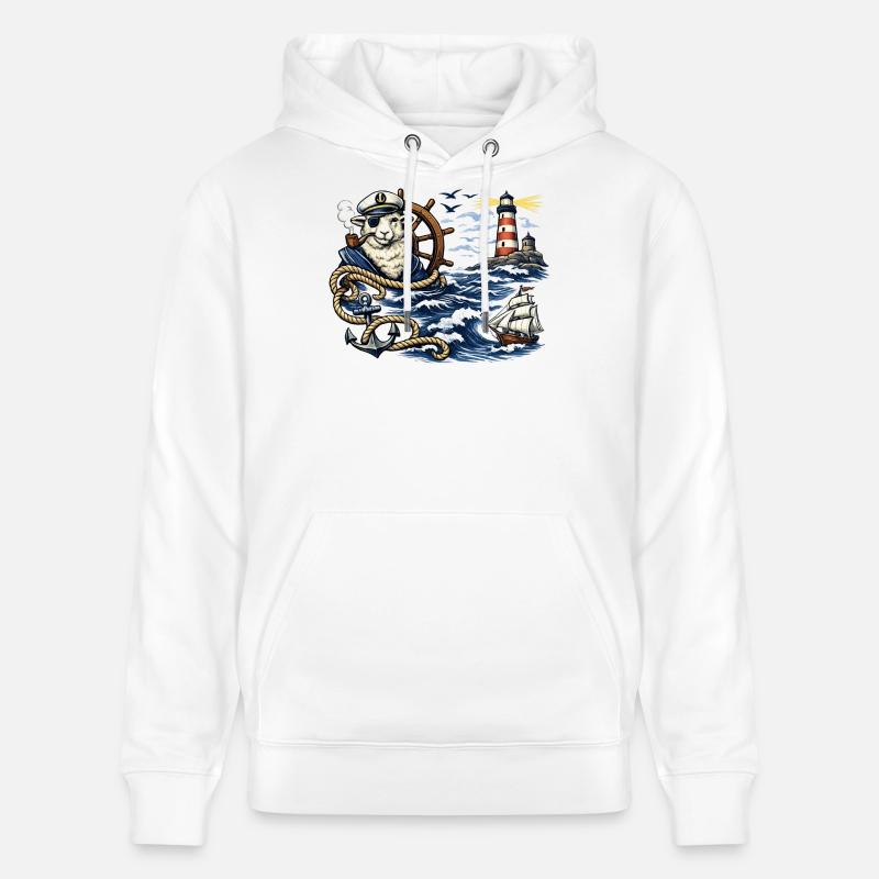 Moutons marins dans la tempête - Sweat à capuche bio CRUISER Stanley/Stella Unisexe - blanc