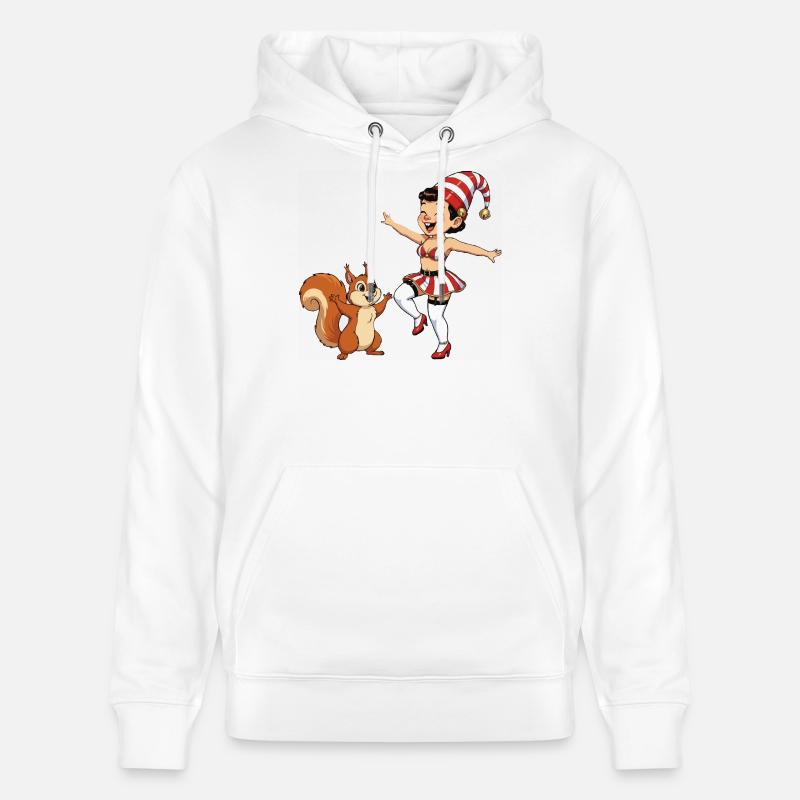 Leprechaun-Mädchen mit Eichhörnchen - Stanley/Stella Unisex Bio-Hoodie CRUISER  - Weiß