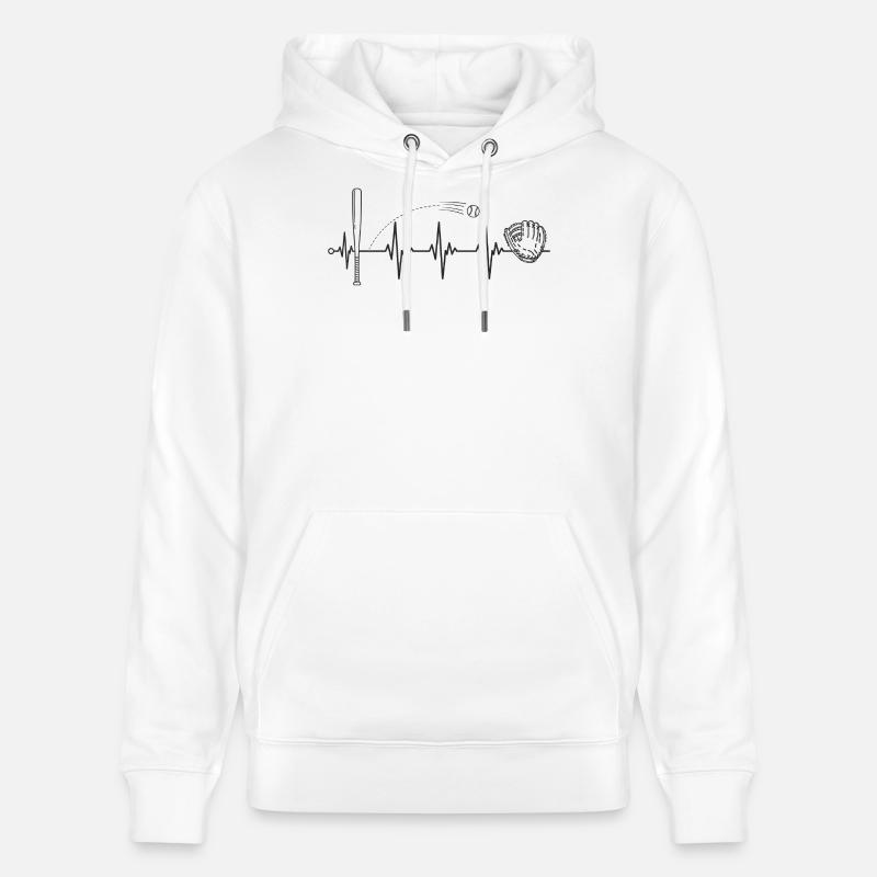 I heart Baseball! - Baseball Heartbeat   - Sweat à capuche bio CRUISER Stanley/Stella Unisexe - blanc