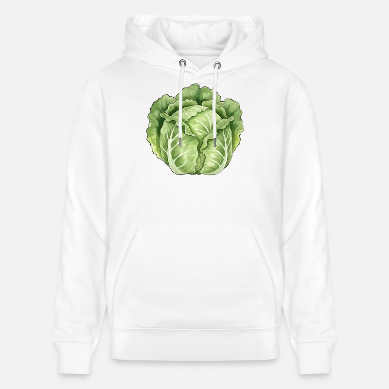 Art de feuilles de laitue - Sweat à capuche bio CRUISER Stanley/Stella Unisexe - blanc