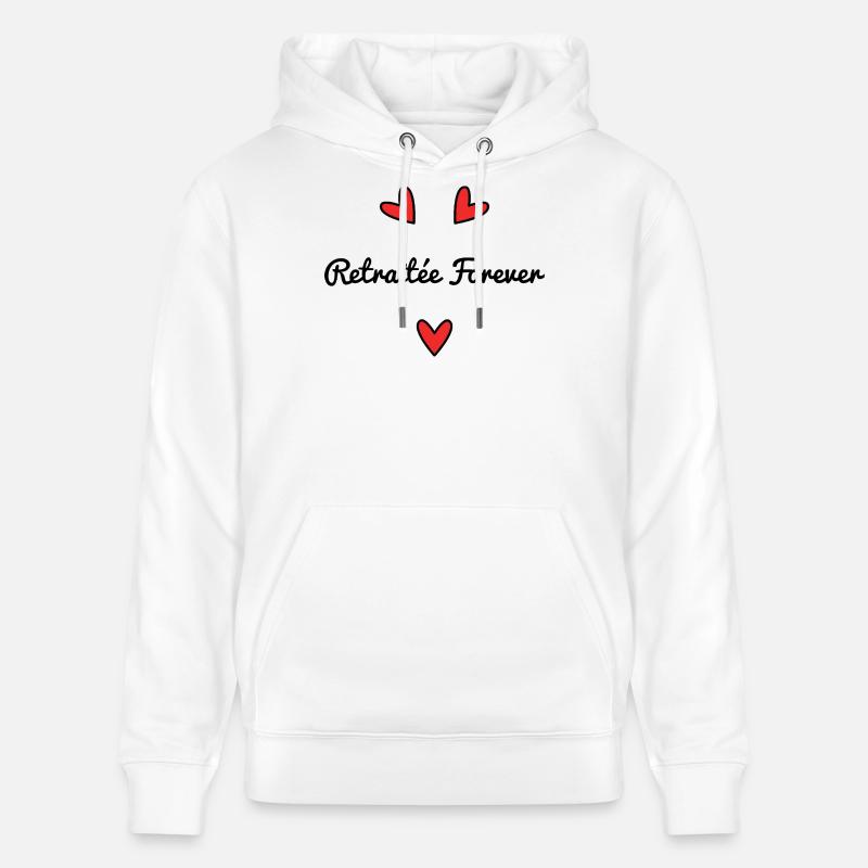 RETRAITEE. RETRAITE. BONNE RETRAITE. ANNIVERSAIRE. - Sweat à capuche bio CRUISER Stanley/Stella Unisexe - blanc