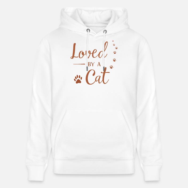 Von einer Katze geliebt - Stanley/Stella Unisex Bio-Hoodie CRUISER - Weiß