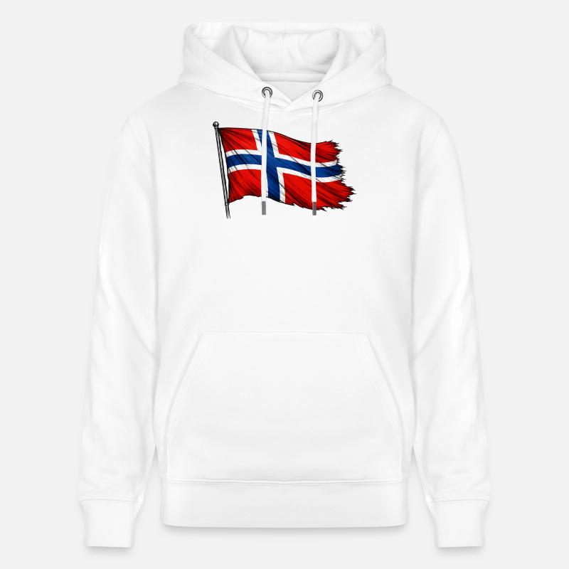 Drapeau de la Norvège - Sweat à capuche bio CRUISER Stanley/Stella Unisexe - blanc
