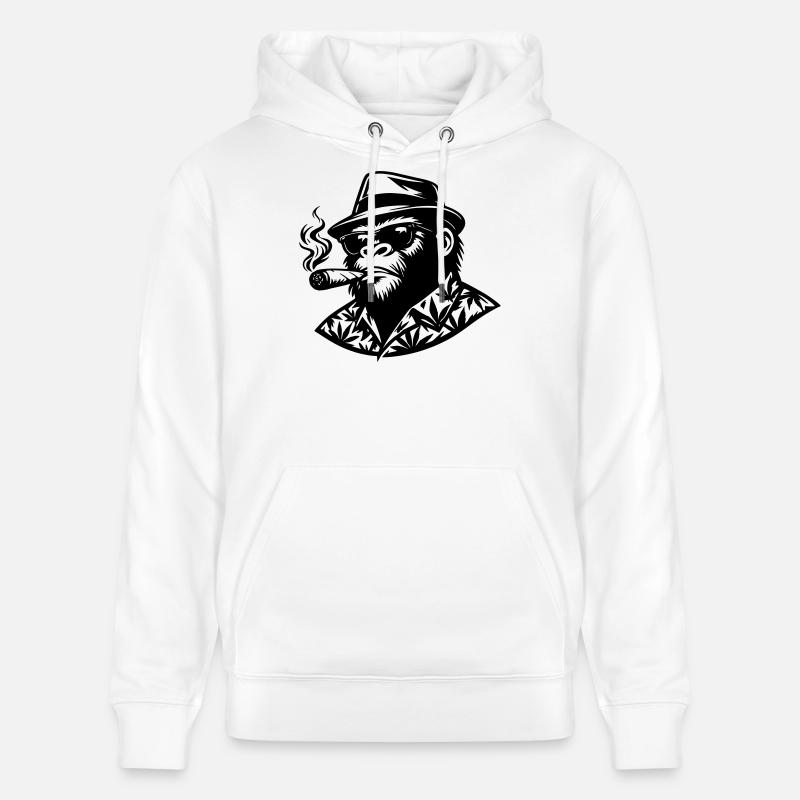 singe smoke - Sweat à capuche bio CRUISER Stanley/Stella Unisexe - blanc