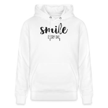 sourire tous les jours - Sweat à capuche bio CRUISER Stanley/Stella Unisexe - blanc - Devant - Alina (178cm) & Michal (187cm)