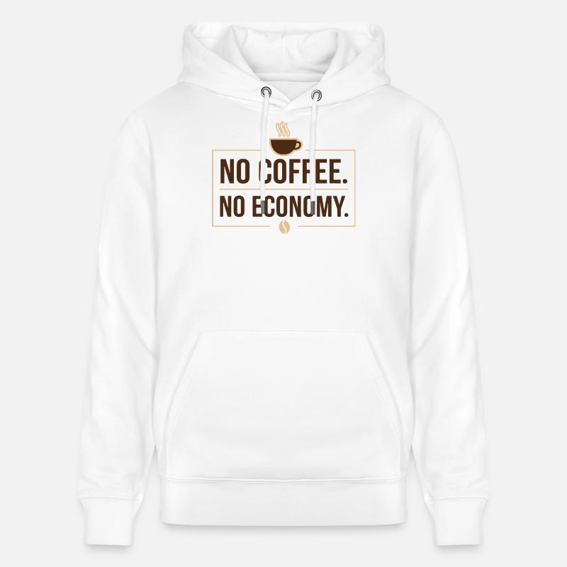 Pas de café, pas d’économie - Sweat à capuche bio CRUISER Stanley/Stella Unisexe - blanc