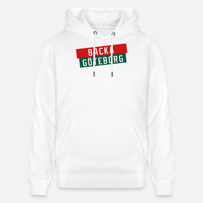 Backa Göteborg Diagonaltext - Sweat à capuche bio CRUISER Stanley/Stella Unisexe - blanc