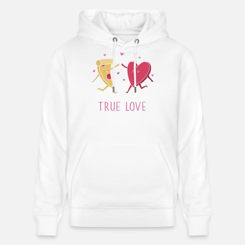 Le véritable amour de la pizza - Sweat à capuche bio CRUISER Stanley/Stella Unisexe - blanc