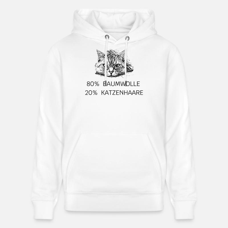 80 % coton - 20 % poils de chat - Sweat à capuche bio CRUISER Stanley/Stella Unisexe - blanc