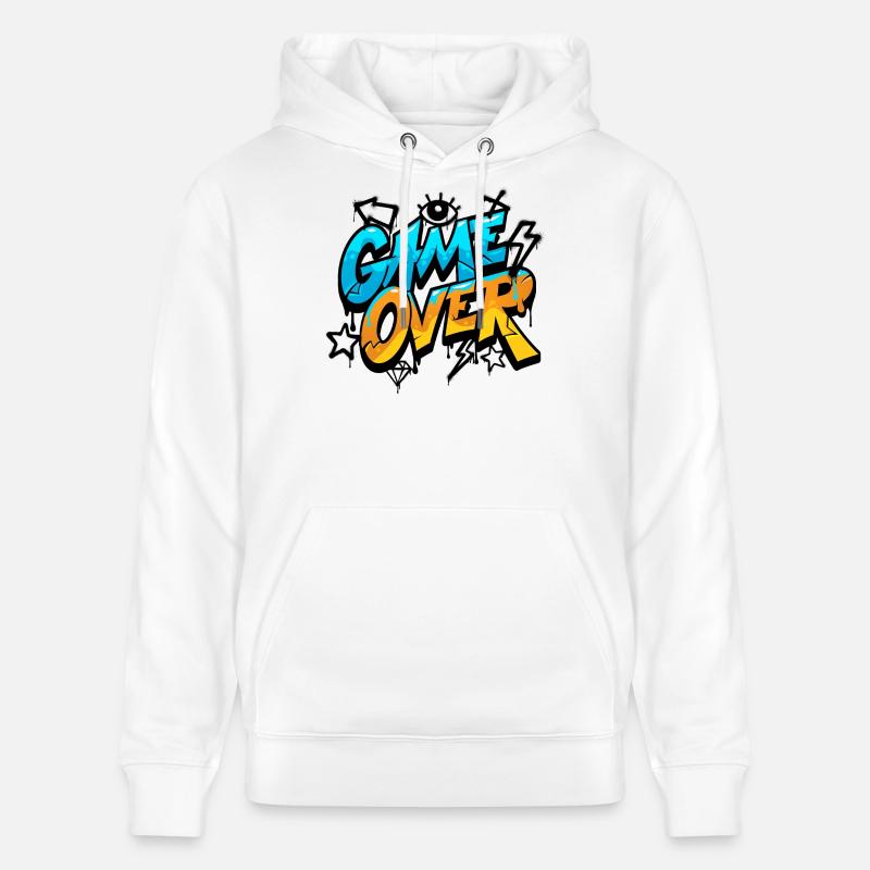Game Over Graffiti Splash Tee - Sweat à capuche bio CRUISER Stanley/Stella Unisexe - blanc