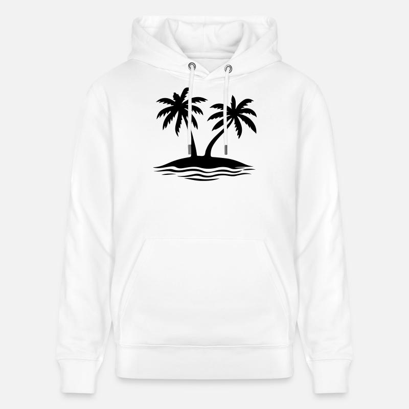 Île de la plage Palm Trees - Sweat à capuche bio CRUISER Stanley/Stella Unisexe - blanc