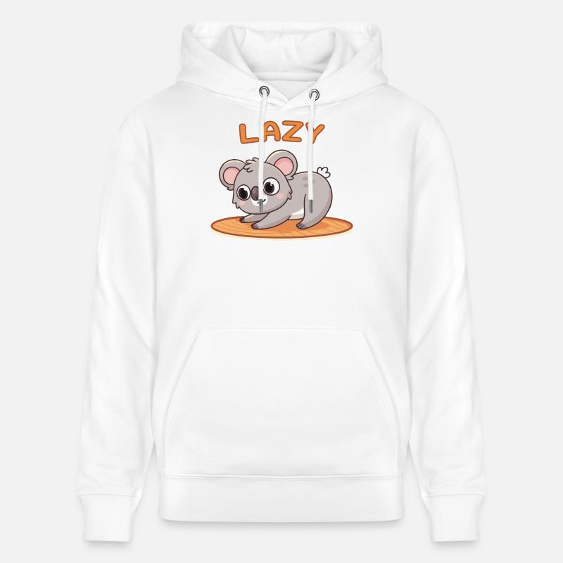 Koala Lazy sur tapis bois - Sweat à capuche bio CRUISER Stanley/Stella Unisexe - blanc