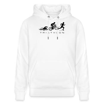 Triathlon Sport Triathlete - Stanley/Stella CRUISER Unisex Organic Hoodie - white - Front - Alina (178cm) & Michal (187cm)