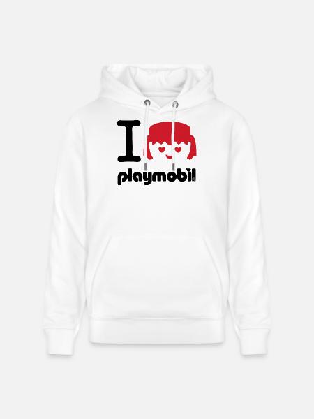 Playmobil I Love Playmobil In Red - Stanley/Stella CRUISER Unisex Organic Hoodie - white