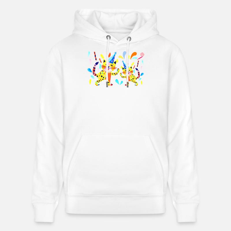 Fête Chats Couleurs Néon - Sweat à capuche bio CRUISER Stanley/Stella Unisexe - blanc