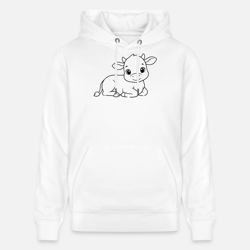 Silhouette du bébé vache veau allongée - Sweat à capuche bio CRUISER Stanley/Stella Unisexe - blanc