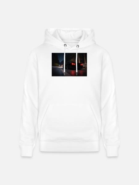 Nachtsportwagen auf der Straße - Stanley/Stella Unisex Bio-Hoodie CRUISER - Weiß